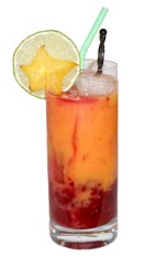 Desert Heat - The Desert Heat drink is made from white rum, prickly pear cactus fruit and orange juice, and served in a highball glass.