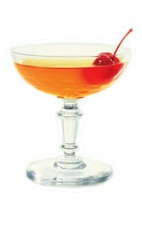 Le Roi Robert - The Le Roi Robert cocktail is made from Scotch, St-Germain elderflower liqueur, sweet vermouth and Angostura bitters, and served in a chilled cocktail glass.