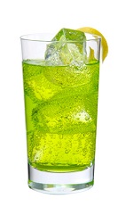 Midori Rickey - The Midori Rickey drink is made from Midori melon liqueur, club soda and lime, and served in a highball glass.