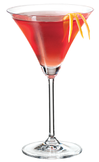 PAMA Negroni Cocktail - The PAMA Negroni cocktail is made from PAMA Pomegranate Liqueur, gin and dry vermouth, and served in a chilled cocktail glass.