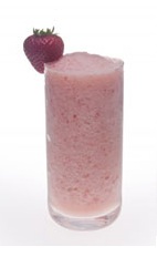 Strawberry Batida - The Strawberry Batida drink is made from cachaca, condensed milk and strawberries, and served in a highball glass.