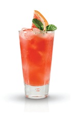 Tropical Delight - The Tropical Delight drink is made from Finlandia Mango vodka, mint, pink grapefruit, raspberries and lemonade, and served in a highball glass.