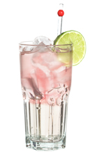 Finlandia Blues - The Finlandia Blues drink is made from vodka, blueberry liqueur and pear cider, and served in a highball glass.