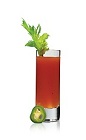 The Hot Bloody Shot is made from Stoli Hot jalapeno vodka and bloody mary mix, and served in a chilled shot glass.