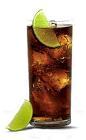 The Cuervo Gold & Cola drink is made from Jose Cuervo Especial tequila, cola and lime wedges, and served in a highball glass.