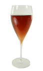 The Kir Royale is made from Champagne and Cr&egrave;me de Cassis, and served in a wine glass.