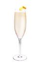 The Sparkling Superfruit drink is made from VeeV acai spirit, lemon juice, simple syrup and champagne, and served in a chilled champagne flute.