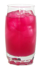 The P&ecirc;ra Lemonade is made from P&ecirc;ra&trade; Prickly Pear Syrup, Vodka and lemonade, and served in a highball glass.